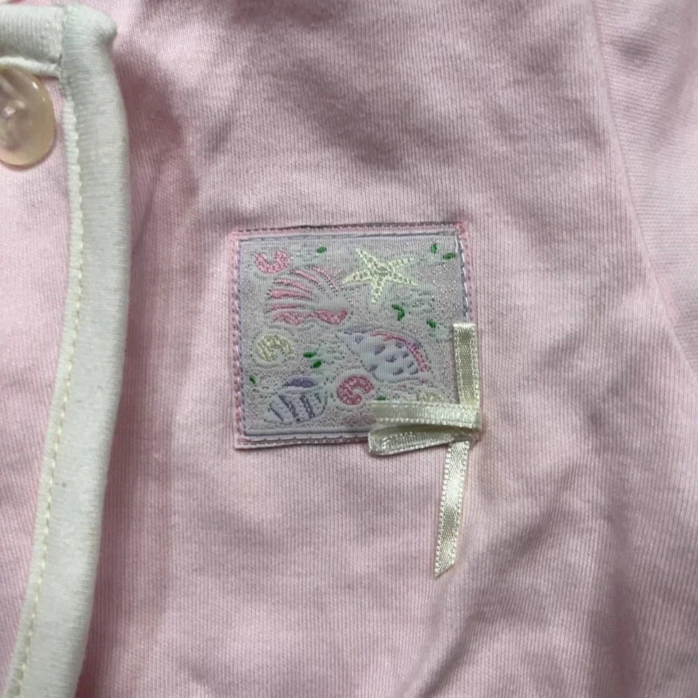 Vitamins Baby Girl Pink Shrug Bolero Cardigan Seashell Patch 0-3 Months
